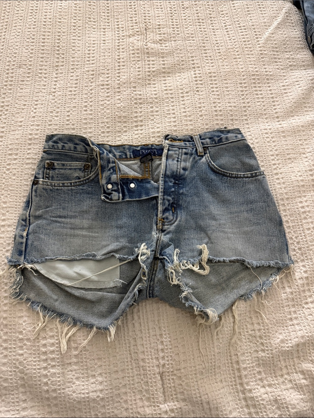 The Limited Light Blue Distressed Denim Cutoff Shorts